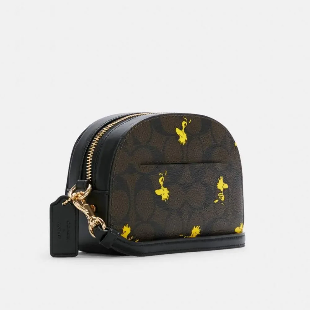 Coach Peanuts Mini Serena Crossbody Bag With Woodstock Print